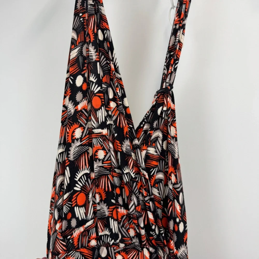 Free People Black Combo Geometric Print Halter Maxi Dress OB925139 Womens Size S